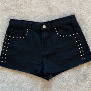 Black jean shorts